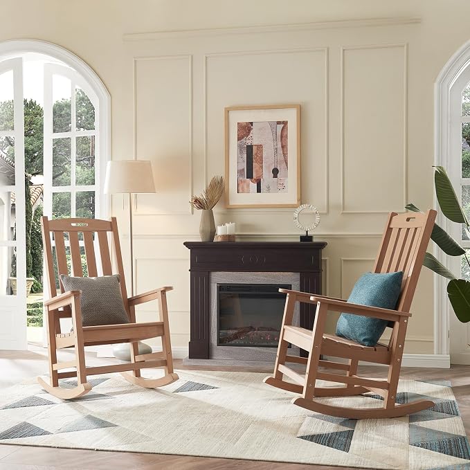 Oversized Outdoor Rocking Chair, HDPE Porch Rocker | High Back Rocking Chairs - Image 6