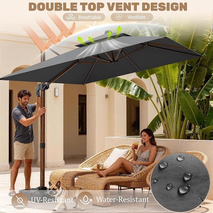 10x13FT Cantilever Outdoor Patio Umbrellas - Image 4