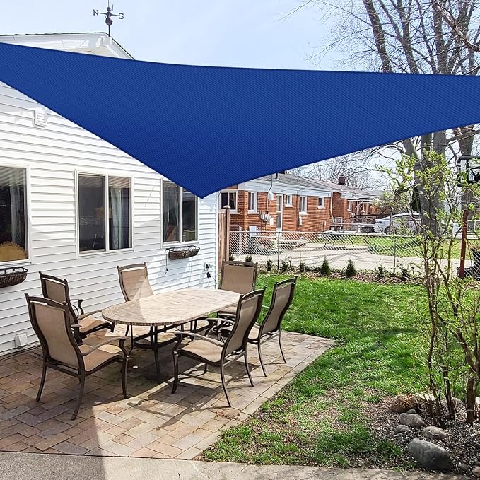 Windscreen4less 27' x 27' x 27' Sun Shade Sail Triangle Outdoor Canopy Cover UV - Image 6
