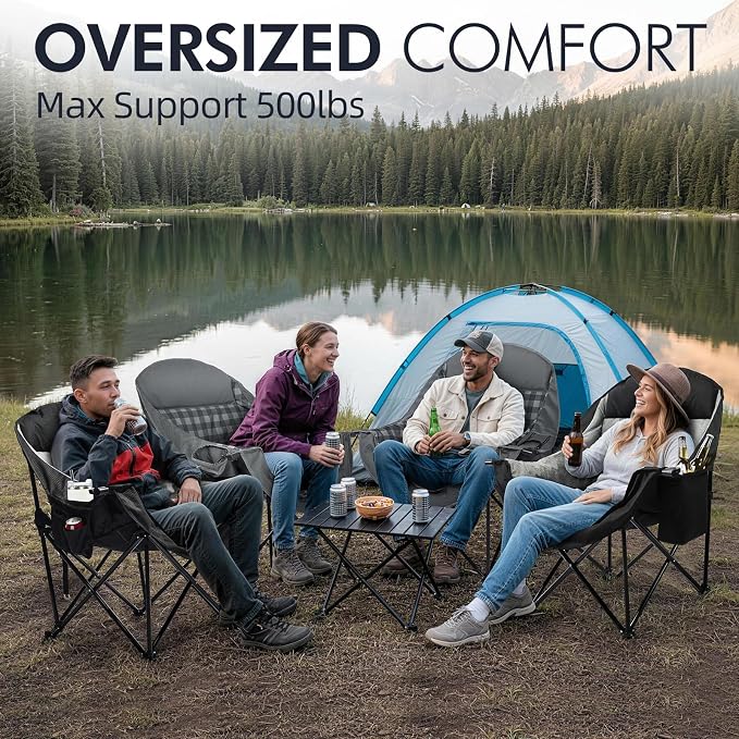 Oversized Camping Chair for Adults 2 Pack - Image 2