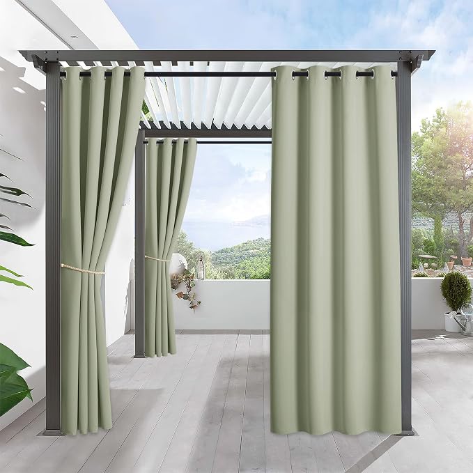 RYB HOME Outdoor Curtains for Patio Waterproof Privacy Thermal Insulated | by RYBHOME