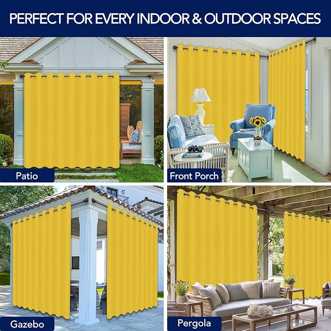 PureFit Outdoor Curtains for Patio Waterproof Weatherproof Outside Curtains | - Image 5