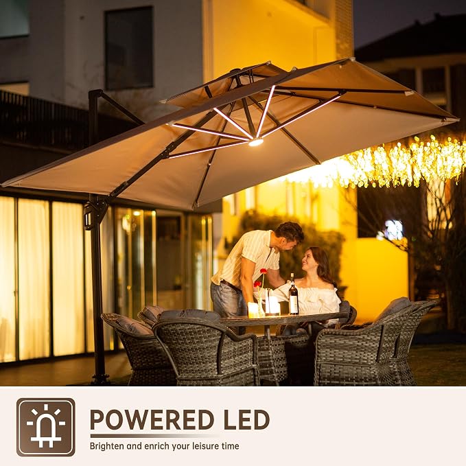 10x13FT Cantilever Patio Umbrella - Image 3