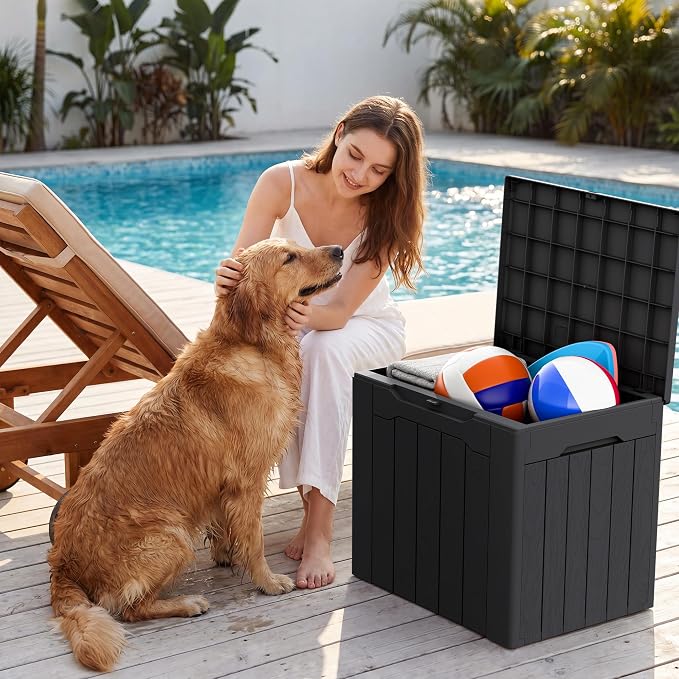 Devoko 29 Gallon Deck Box, Waterproof Resin Outdoor Storage Box | Lockable and - Image 5
