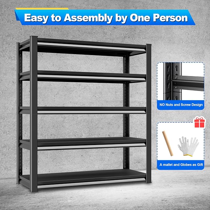 Garage Shelving Heavy Duty，Large Loads Adjustable Garage Storage Shelves - Image 5