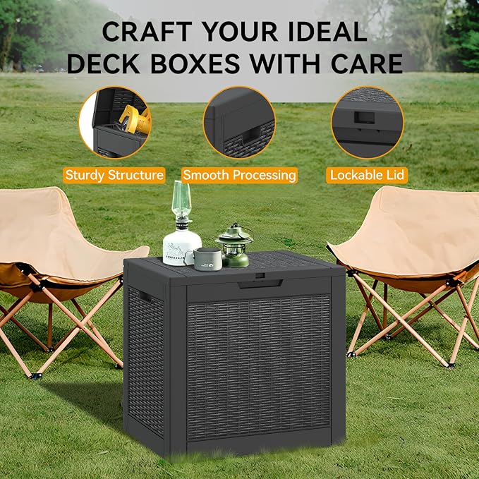 29 Gallon Outdoor Storage Box, Resin Deck Boxes Indoor and outdoor, Waterproof - Image 4