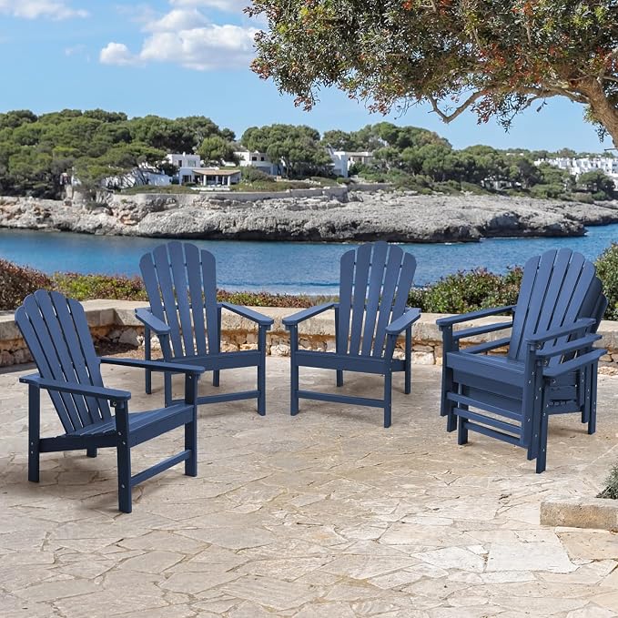 Oversized Stackable Adirondack Chair, HDPE All-Weather Fire Pit Chair | - Image 8