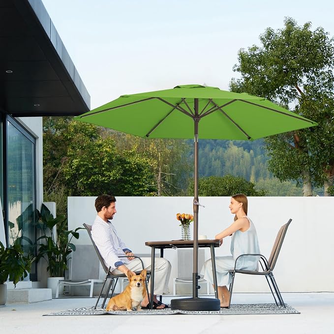 JEAREY 7.5 ft Outdoor Patio Umbrella, Table Umbrella, Grass Green | 6 Sturdy - Image 6