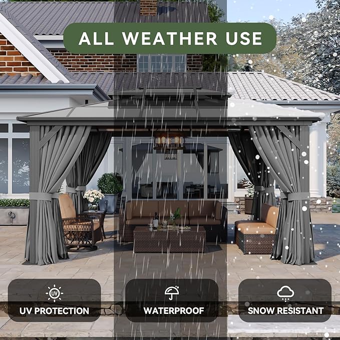 Aoxun 10'x14' Hardtop Gazebo - Image 5