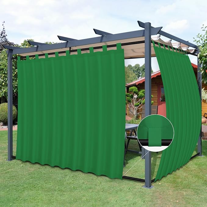 Easy-Going Outdoor Patio Curtains 2 Panels, 110x108 inch, Porch and Pergola by Easy-Going