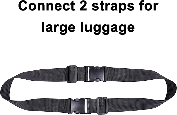 Wisdompro 2 Pcs Add a Bag Luggage Strap, Heavy Duty Adjustable Suitcase Belt Travel Attachment Travel Accessories for Connecting Your Luggage - Purple, 31 Inch