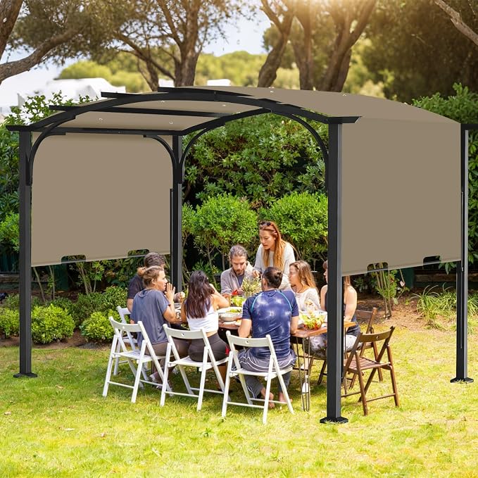 200x103 in Pergola Canopy Replacement Shade Cover Only, Khaki | Fits 10x10 ft - Image 7