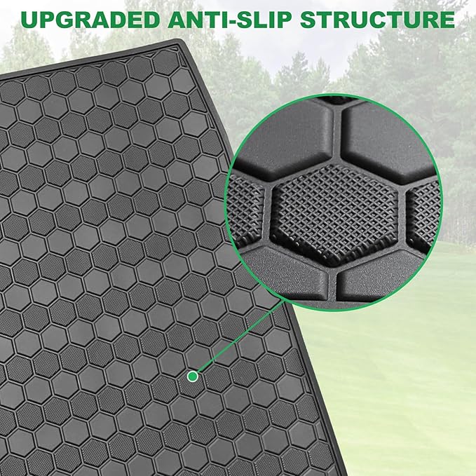 Golf Cart Floor Mat for Yamaha G29 Drive, Upgraded Non-Slip Full Coverage Liner Mats Replacement Thick Rubber, Fits Yamaha Drive (Gen1), G29, YDR, Adventurer (2007-2016)-Black Trim