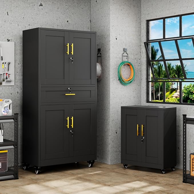 GAIOUS 74” Tall Metal Garage Storage Cabinet - Image 8