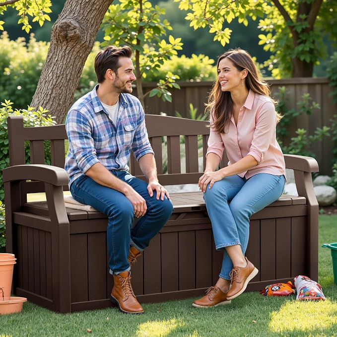 Flamaker 80 Gallon Storage Bench, Deck Box - Image 6