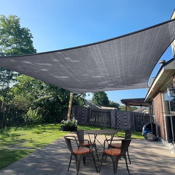 Sun Shade Sail 10' x 20' Dark Grey Rectangle Outdoor Canopy Cover | Outdoor sun by SUNLAX