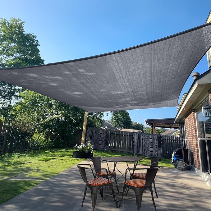 Sun Shade Sail 16' x 16' Dark Grey Square Outdoor Canopy Cover | Outdoor sun by SUNLAX
