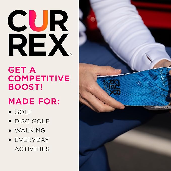 CURREX GolfPro Insoles for Golf Shoes – Arch Support Inserts to Improve Balance, Stability, Comfort & Performance, Help with Foot & Heel Pain Relief – for Men & Women – Low Arch, Medium