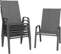 Patio Chairs Set of 6, Stackable Outdoor Dining Chairs by furniture