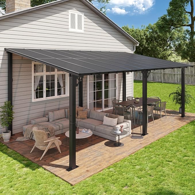 Aoxun 20’x10’ Gazebo with Aluminum Frame & Polycarbonate Panel, Outdoor Patio by Aoxun