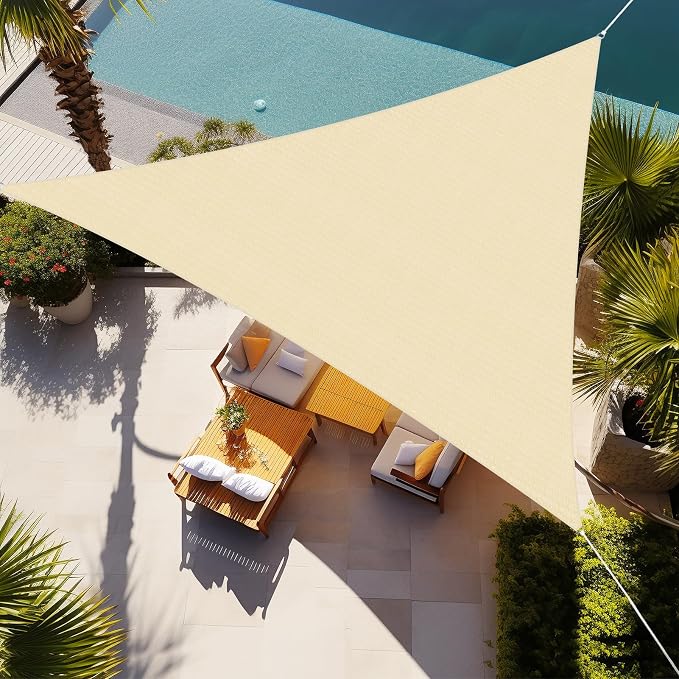 Shade&Beyond Custom Sun Shade Sail 17'x17'x24' Triangle Sun Sail Shades Patio by ShadeBeyond