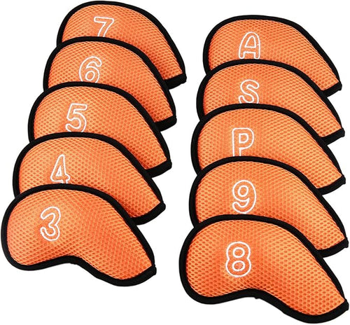 10Pcs/Pack New Meshy Golf Iron Covers Set Golf Club Head Cover Fit Most Irons