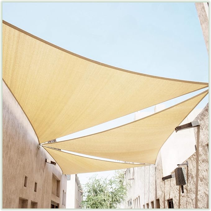 ColourTree CTAPRT16 Custom Size Order to Make 19' x 19' x 19' Beige Triangle by ColourTree