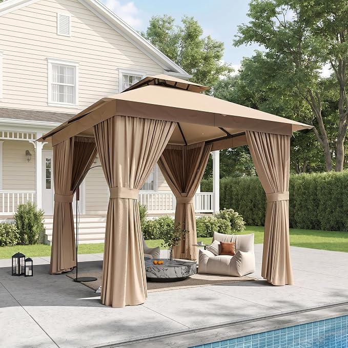 8'x8' Gazebo, Metal Frame Canopy by Breezestival