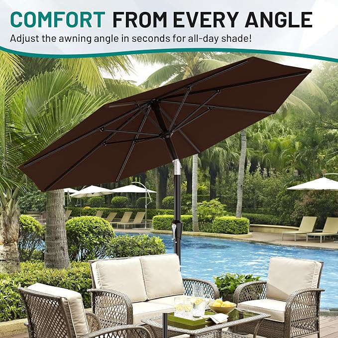 9 FT Patio Umbrella for Outdoor, Outdoor Table Umbrella - Image 7