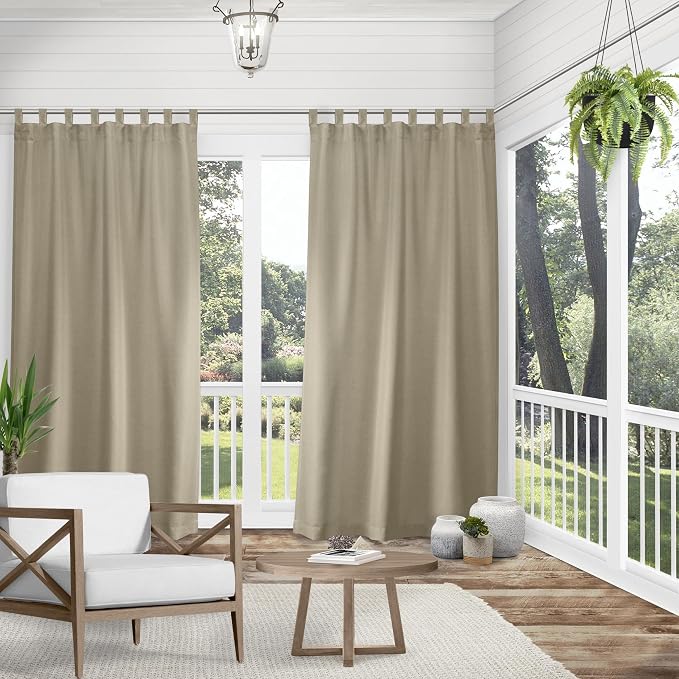 Exclusive Home Cabana Solid Indoor/Outdoor Light Filtering Hook-and-Loop Tab - Image 2