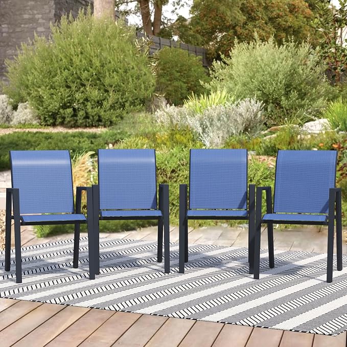 Outdoor Patio Chairs Set of 4, Lightweight Patio Set by Home