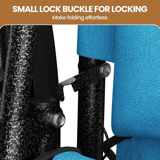 Yaheetech 26" Zero Gravity Recliners Adjustable Set of 2, Light Blue | Outdoor - Image 8