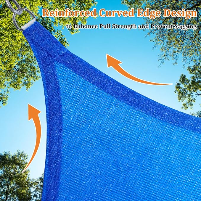 Shade&Beyond Custom Sun Shade Sail 13'x18'x22.2' Triangle Sun Sail Shades Patio - Image 5