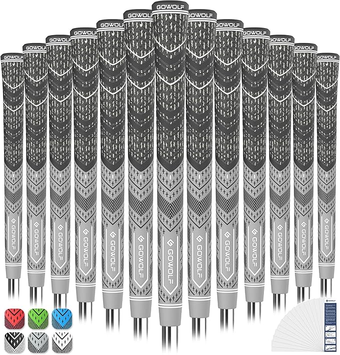 Gowolf Golf Grip Cord Rubber Multi-compound Golf Driver Irons Club Choose 13 Grips with 15pcs Tapes Or Full Kit choose one