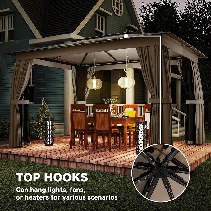 Outsunny 10' x 12' Outdoor Patio Gazebo - Image 8