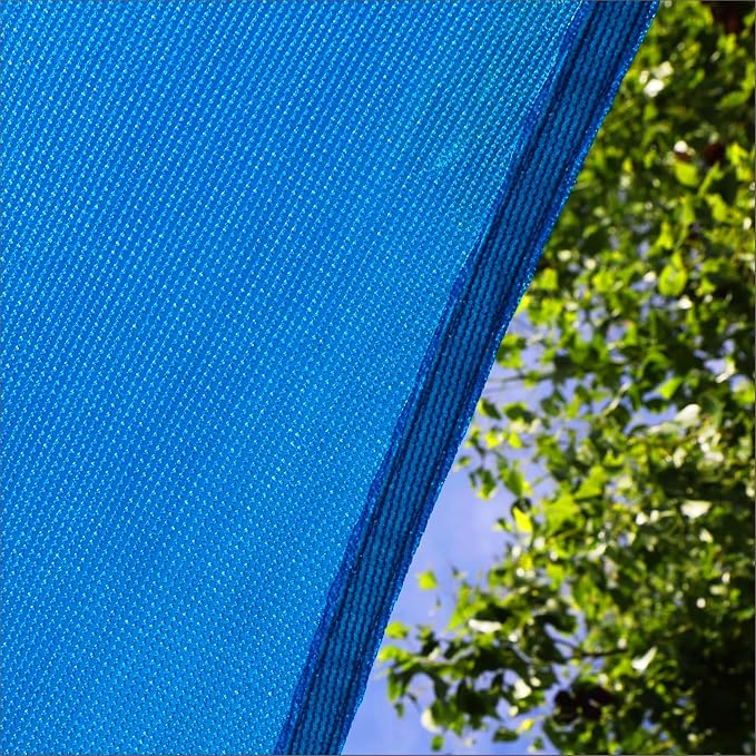 Amgo Custom Size 10' x 17' x 19.7' Blue Right Triangle Sun Shade Sail UPF50+ - Image 9