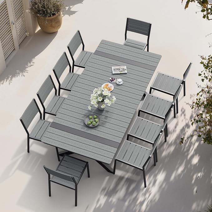 Pellebant Stackable Outdoor Patio Dining Chairs Set of 2 | Aluminum Armless - Image 6