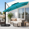 11×11 FT Double-Top Cantilever Patio Umbrella, Lake Blue | Square Offset by AreShark