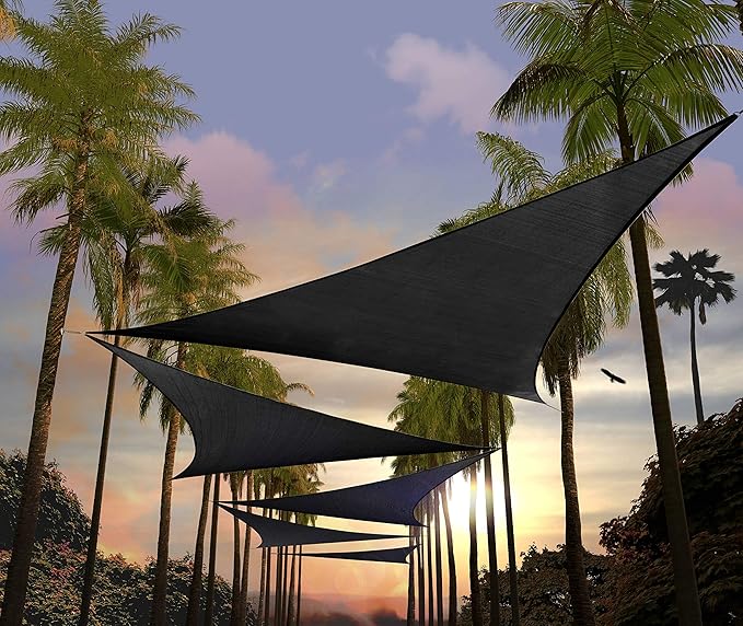 Amgo Custom Size 4' x 4' x 4' Black Triangle Sun Shade Sail UPF50+ AGTAPT10 by Amgo