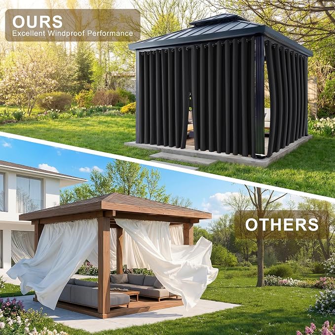 RYB HOME Fade-Resistant Extra Wide Outdoor Curtains - Image 4