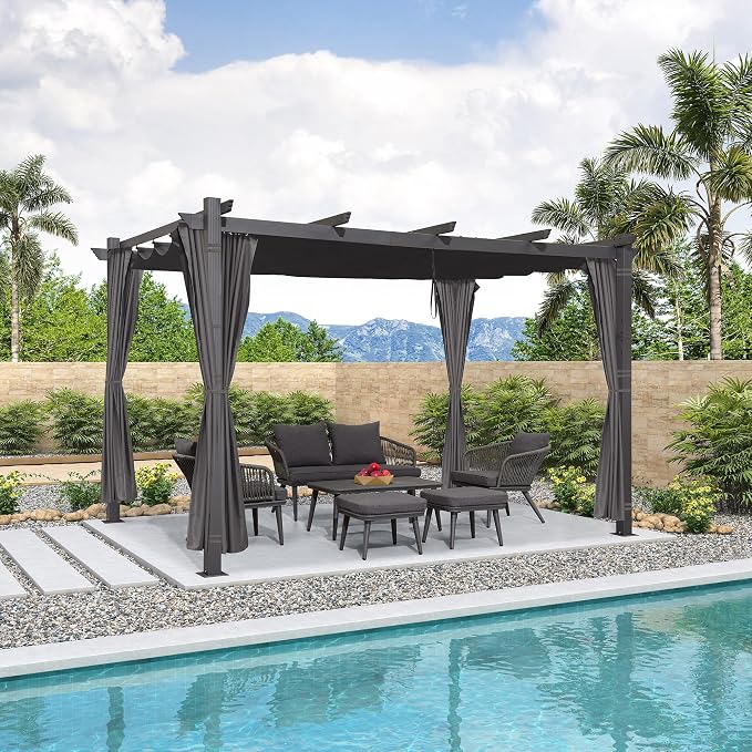 PURPLE LEAF Outdoor Aluminum Pergola 10'x13' by PURPLELEAF