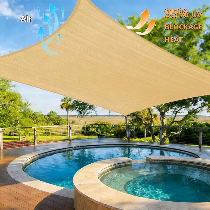 10' x 13' Rectangle Sun Shade Sail - Image 6