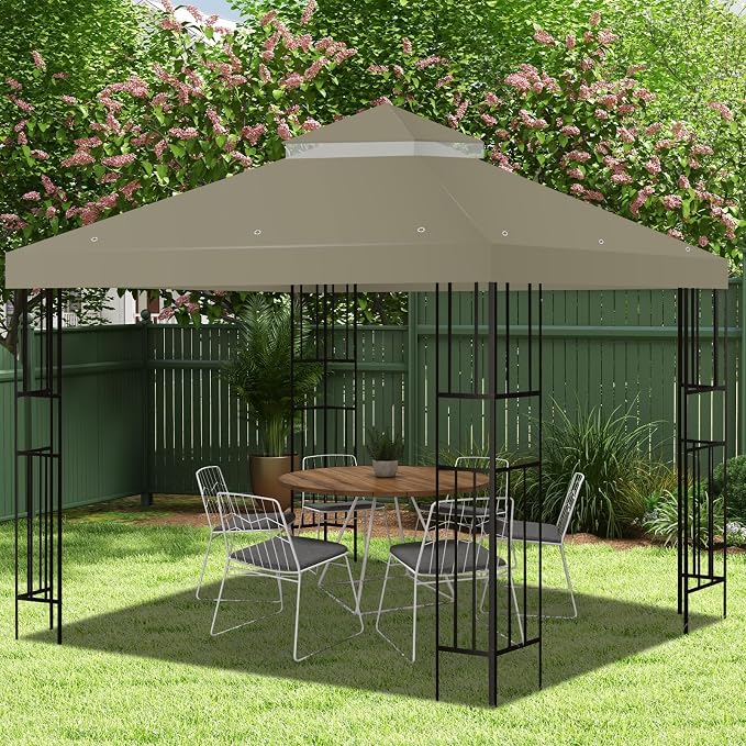10x10 FT Gazebo Replacement Top, Canopy Replacement Cover Double Tiered - Image 6