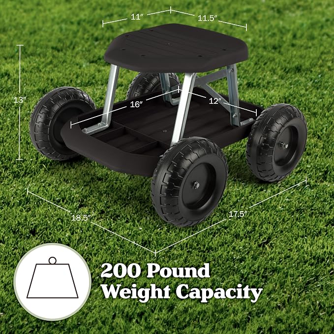 Pure Garden Rolling Garden Seat - Image 2