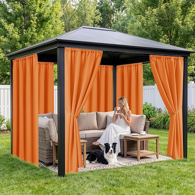 Outdoor Curtains for Patio Waterproof, 8 Panels, Rod Pocket | Weatherproof & - Image 4