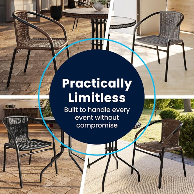 Flash Furniture Lila Modern Rattan Indoor/Outdoor Stackable Dining Chairs - Image 9