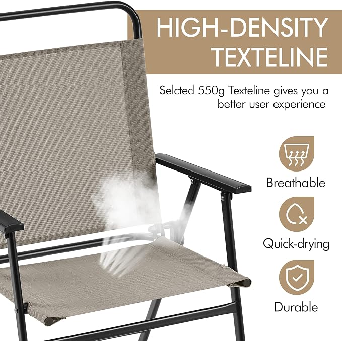 Yaheetech Outdoor Chairs Set of 2, Folding Patio Chairs - Image 7