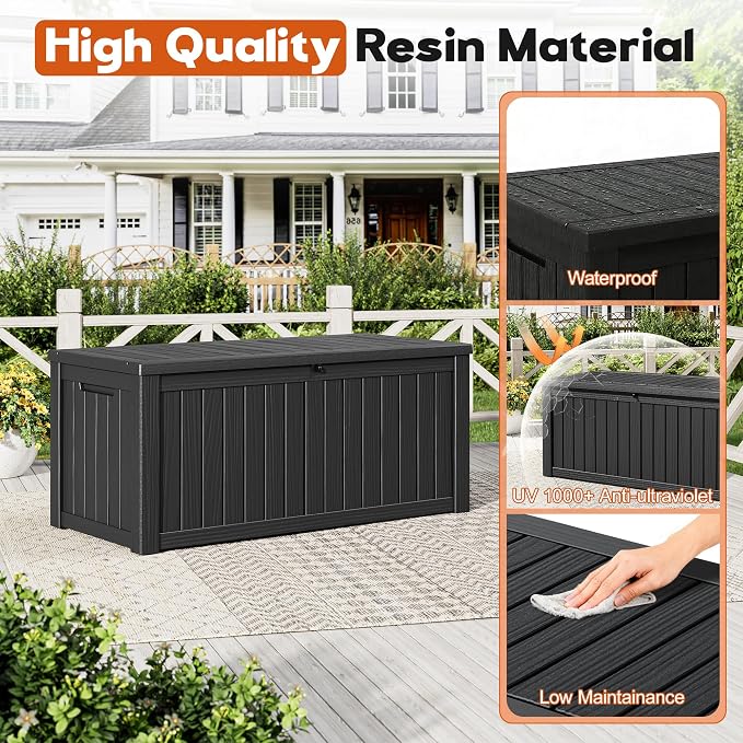 Outdoor Deck Storage Box, Resin Deck Boxes Indoor and outdoor, Waterproof - Image 3