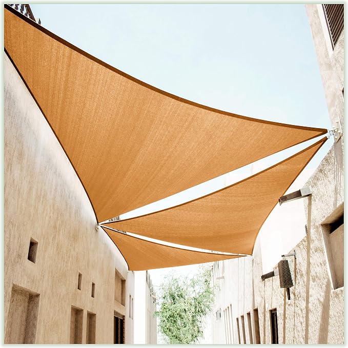 ColourTree 24' x 24' x 33.9' Sand Beige Sun Shade Sail Right Triangle CTSLRT24 by ColourTree