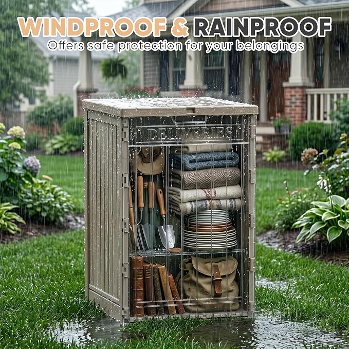 56 Gal Waterproof Outdoor Storage Box UV Resistant Deck Box | Storage bench - Image 3
